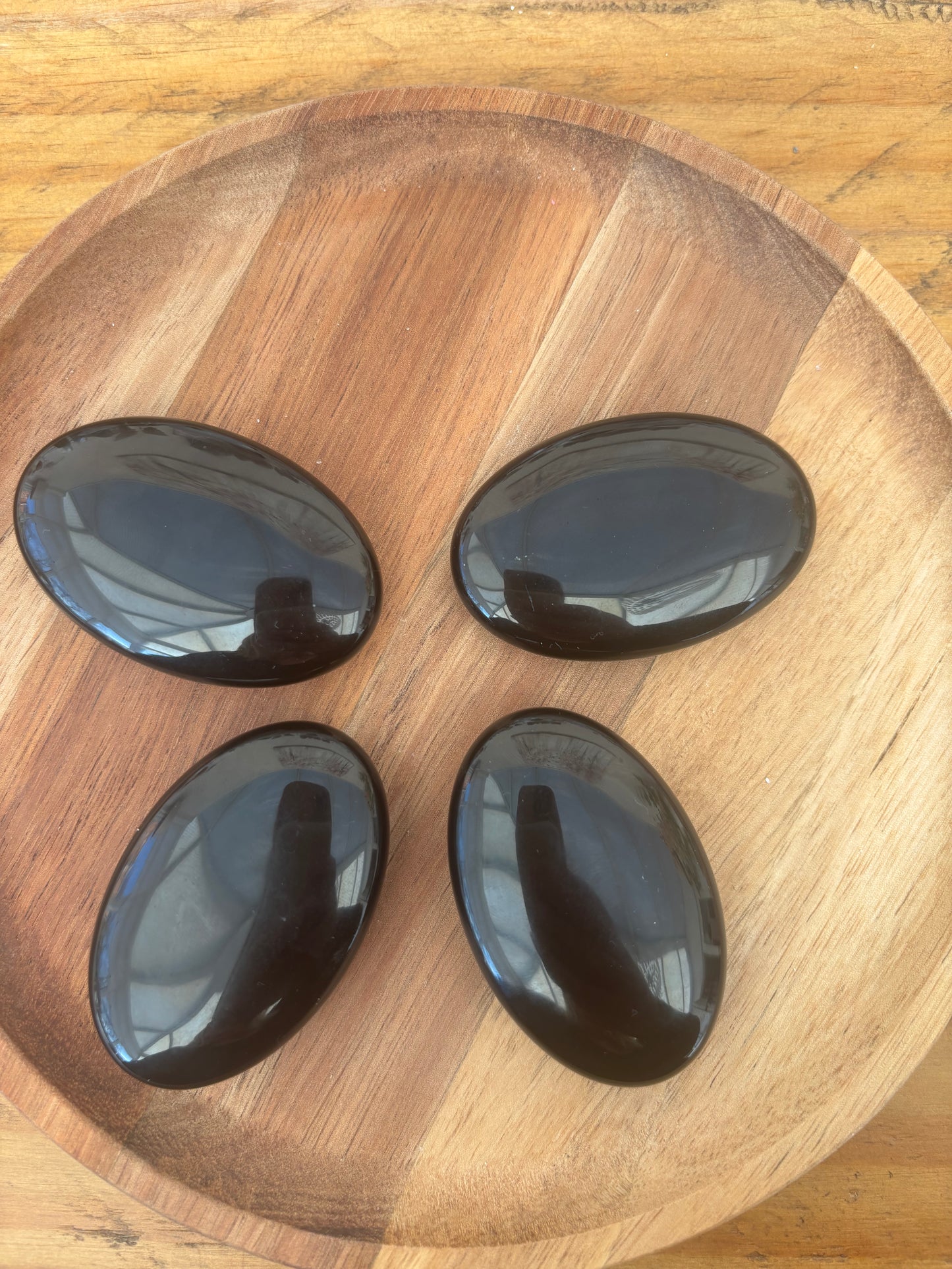 Black Obsidian Palm Stone